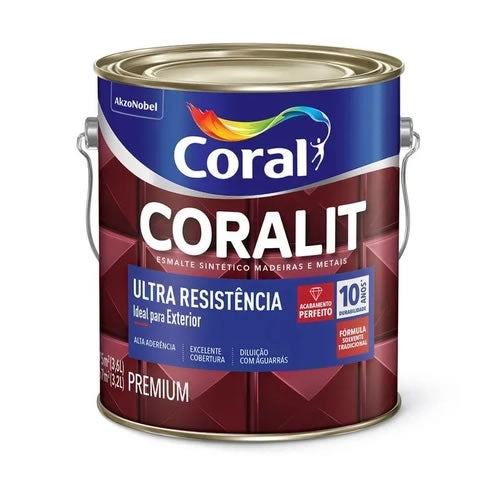 Tinta Esmalte Sintético Coralit Ultra Resistência Alto Brilho 3,6L - Transparente