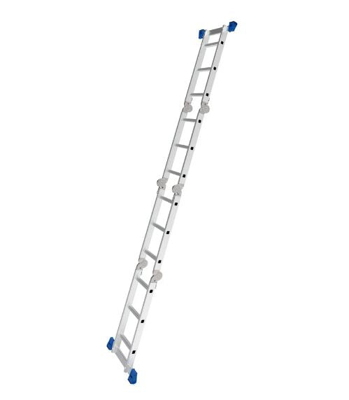 Escada Aluminio Mor Multifuncional 4 x 3 - 12 Degraus Com Plataforma