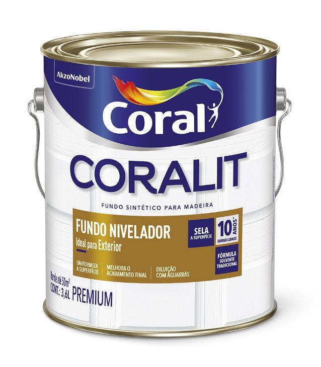 Fundo Sintético Nivelador Coralit 3,6L - Branco Fosco