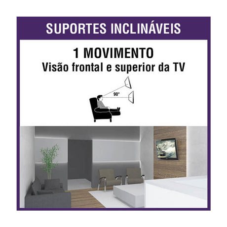 SUPORTE TV SLIM INCLINAVEL PARA 37-85 BRASFORMA