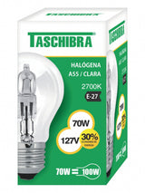 LAMPADA HALOGENA A55 70W 127V TASCHIBRA