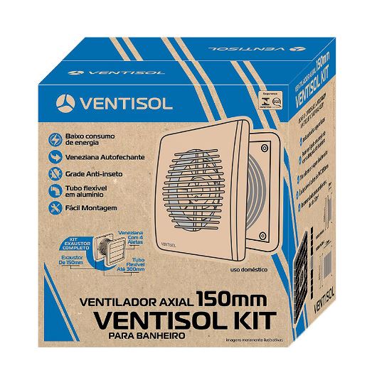 KIT EXAUSTOR COMPLETO VENTISOL 150MM 220V KEXB