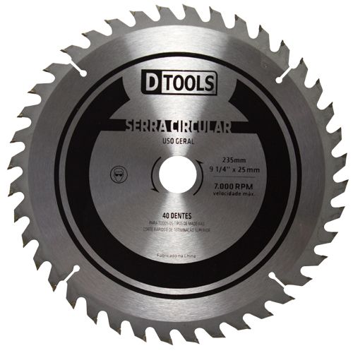 SERRA CIRCULAR COM VIDEA 9 1/4 40 DENTES - DTOOLS