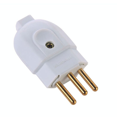 PLUG MACHO 2P +T 10A BRANCO TRAMONTINA