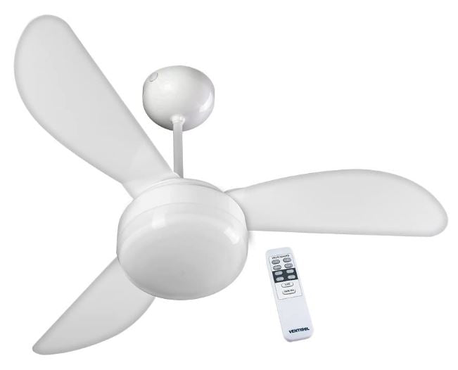 VENTILADOR TETO VENTISOL FENIX 3P 127V BRANCO C/ CONTROLE RE