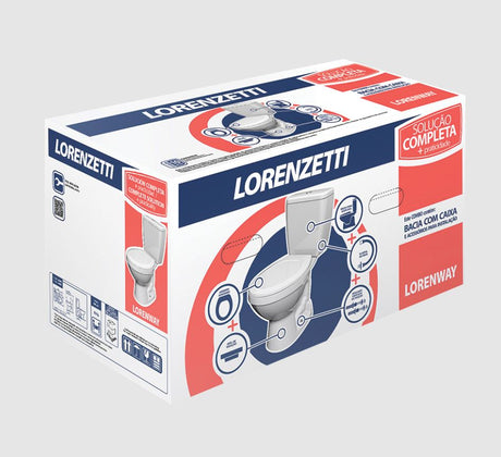 Kit Completo Bacia Com Caixa Acoplada Loren Way Branca - Lorenzetti