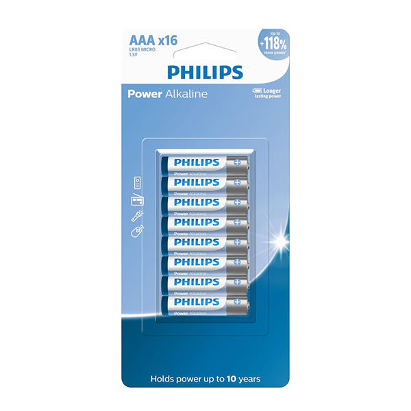 PILHA PHILIPS ALCALINA AAA C/ 16UN