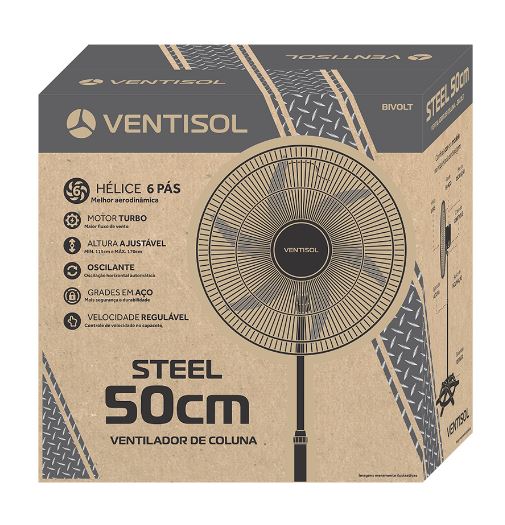 VENTILADOR VENTISOL OSC COLUNA  50CM STEEL BIVOLT