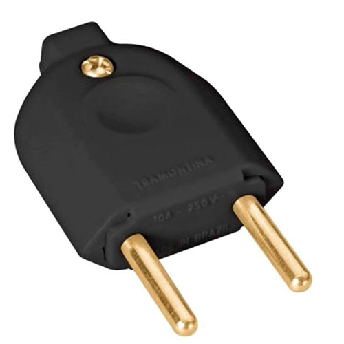 PLUG MACHO 2P 10A PRETO TRAMONTINA