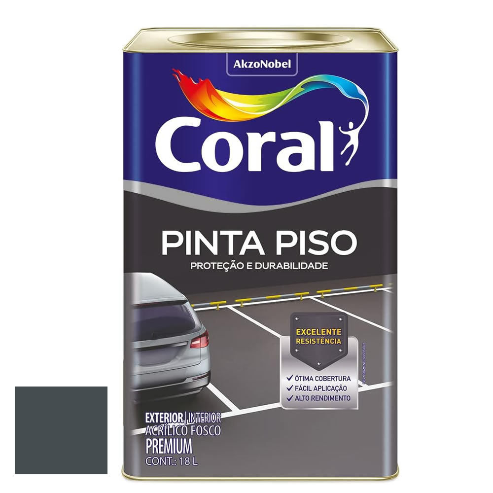 CORAL TINTA PISO CINZA ESCURO  18LTS