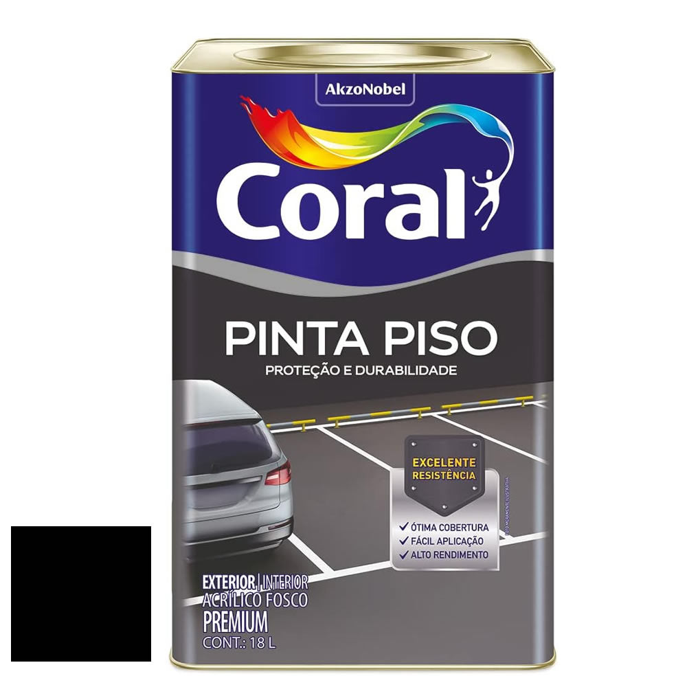 CORAL TINTA PISO PRETO  18LTS