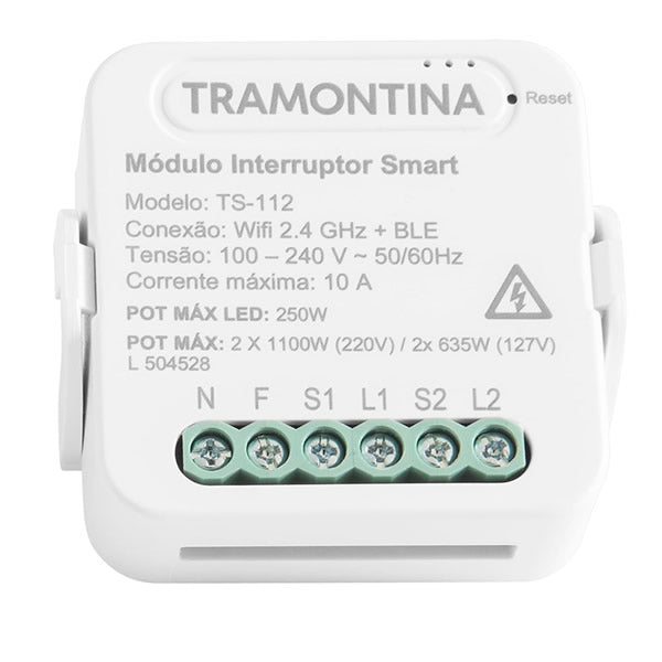 MODULO INTERRUPTOR 2 CANAL SMART WIFI+BLE 100-240V