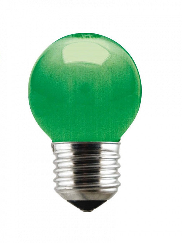 LAMPADA COLOR BOLA 15 W VERDE 220V  E-27