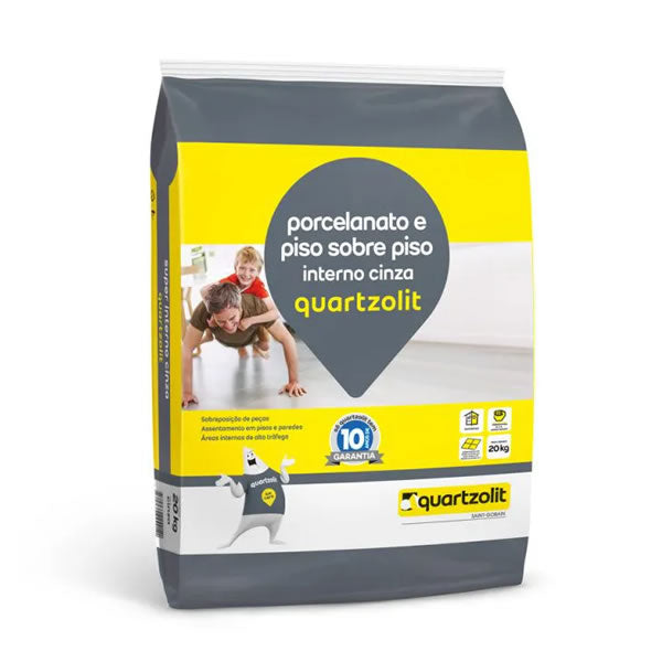 ARGAMASSA COLANTE QUARTZOLIT PORCEL PISO S/PISO INT.20KG CIN