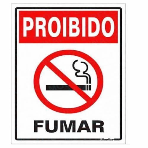 PLACA POLIESTIRENO 20X30 -PROIBIDO FUMAR