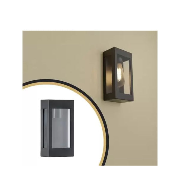 DITAL ARANDELA PRIME INJ  25CM P/ 1 LAMP. PRETO LENTE TRANSP