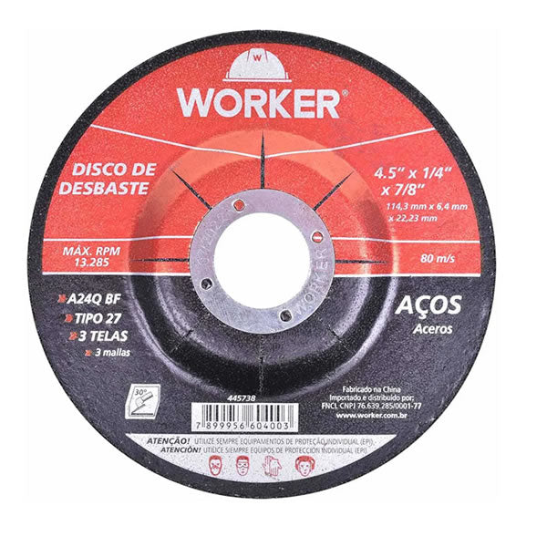 WORKER DISCO DESBASTE 4.1/2"X1/4X7/8"