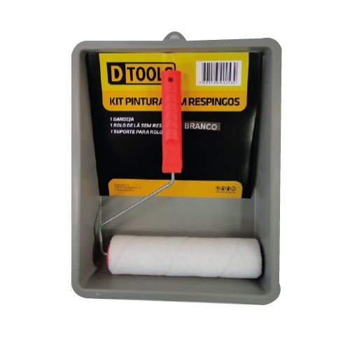 KIT PINTURA  ROLO DE LA S/ RESPINGO 23CM BRANCO DTOOLS