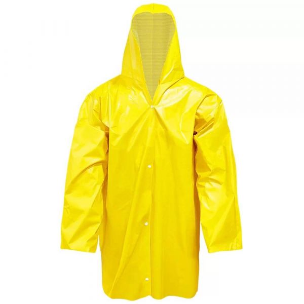 CAPA CHUVA PVC AMARELA C/FORRO/MANGA/CAPUZ T.GG