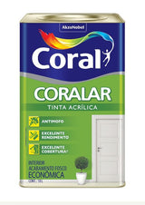 Tinta Coral Acrilica Fosca Coralar 18l -  Rubi