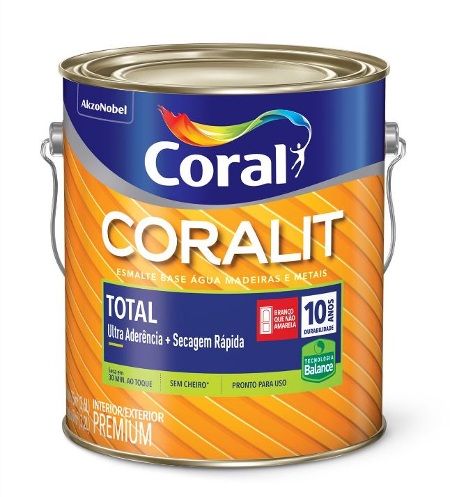 Tinta Esmalte Sintético Coralit Total Balance Brilhante 3,6L - Preto