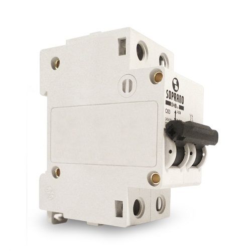 DISJUNTOR DIN BIPOLAR 25A BRANCO SOPRANO