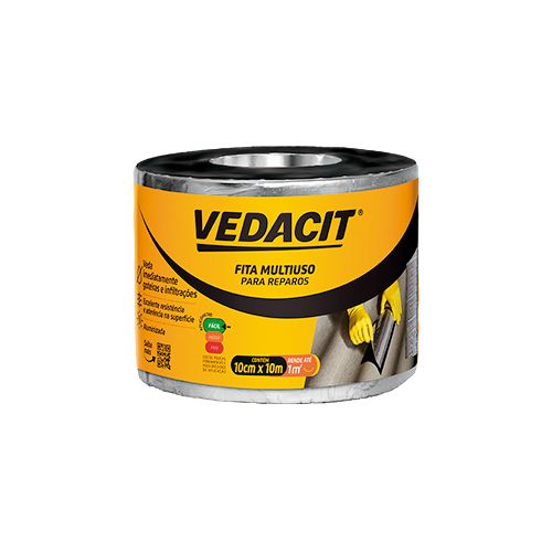 FITA ASFALTICA C/ALUMINIO 10CM ROLO C/10ML VEDACIT