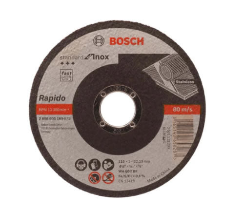 DISCO CORTE INOX BOSCH 4.1/2 1,00MM