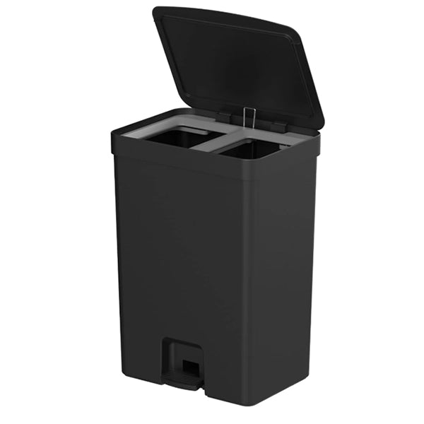 OU LIXEIRA DE PEDAL TRIUM 30L DUPLA PRETO