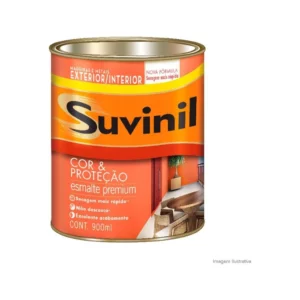 Esmalte Sintético Brilhante Preto 900ml Cor e Proteção Premium para Madeiras e Metais Suvinil