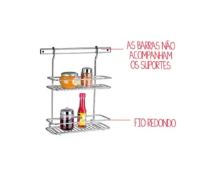 Suporte Retangular Duplo Top Pratic