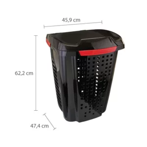 Roupeiro Telado com Cesto 46x47x62cm 70l Preto/bordo