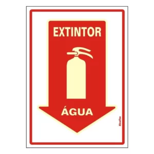 Placa Fotoluminescente 20x30 - Extintor Agua