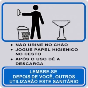 Placa Aluminio 15x15 - Procedimento Sanitario Masculino