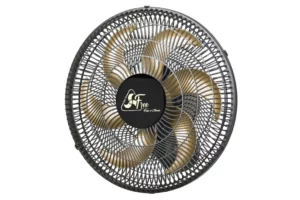 Ventilador de Parede Free 6 Pás 140w Bivolt Preto e Dourado 40cm
