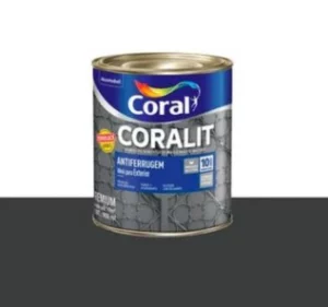 Tinta Esmalte Sintético Antiferrugem Coralit 900ml - Preto