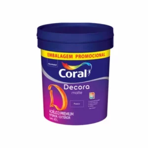 Coral Decora Matte Acrilico Prem. Fosco Balde 20lts Branco