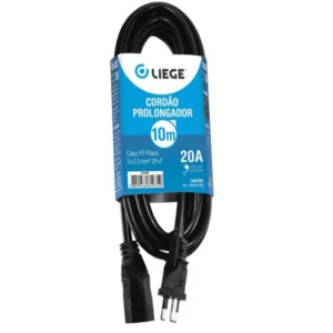 Cordao Prolongador Pp 3x2,50 10m 20a Pr - Liege