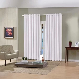 Cortina Duplex 3,00mx1,70m Lisa Cromo/branco